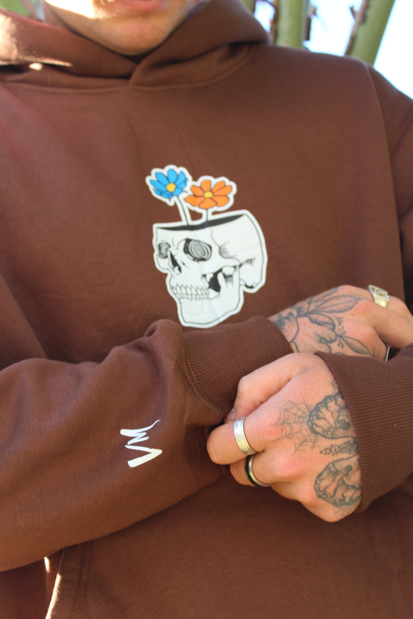 SKULL HOODIE BROWN