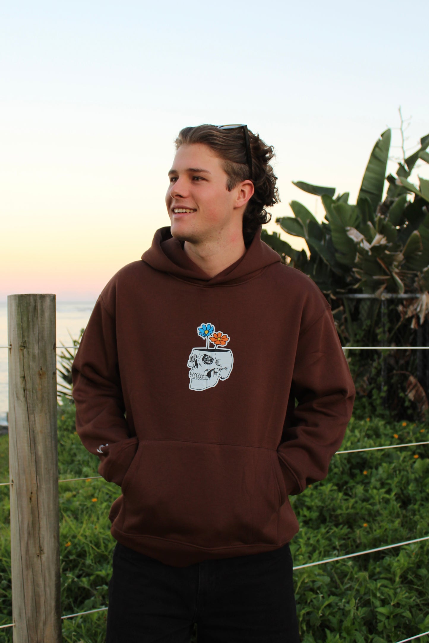 SKULL HOODIE BROWN